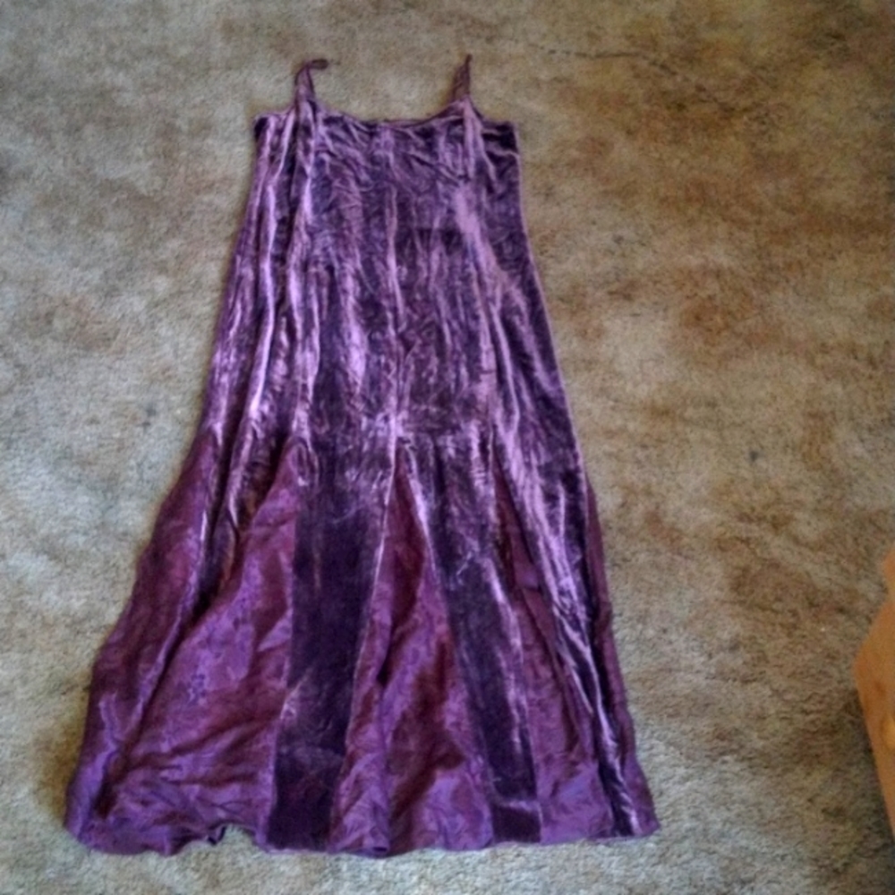 Plum velvet dress